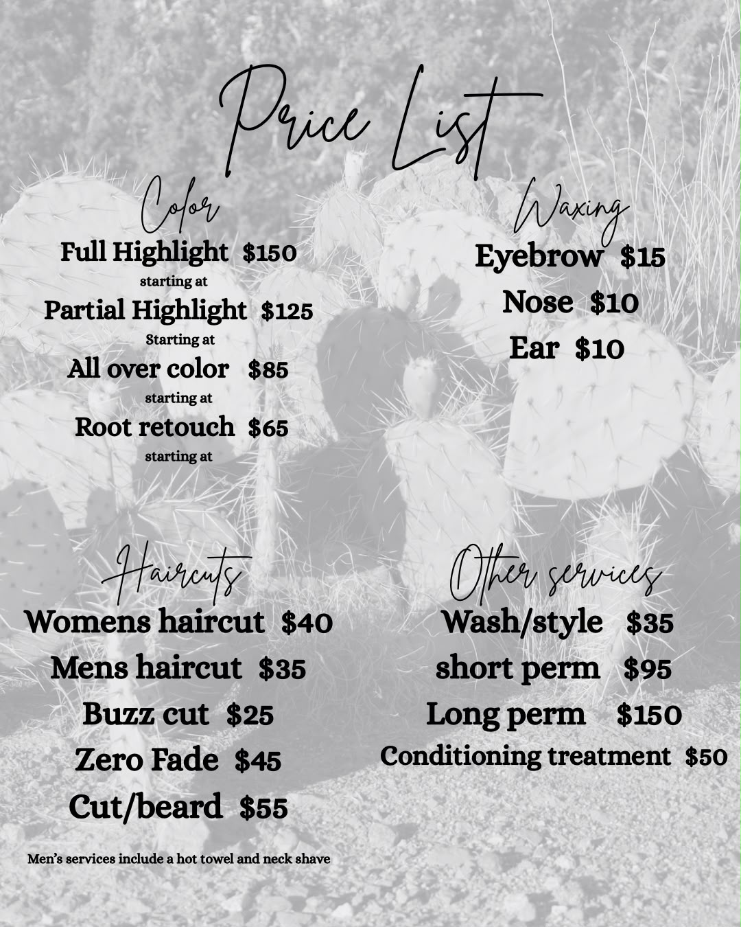 Cassidy Longmire price list